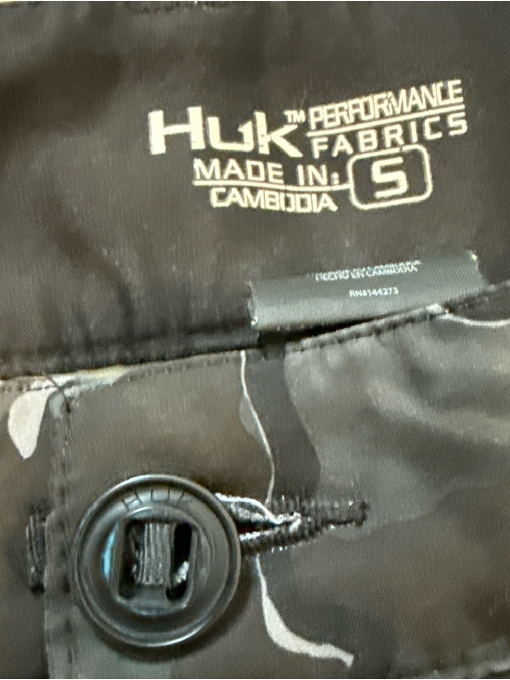 Men’s HUK Low Country Performance Fishing Shorts Black Gray Camo 6” Inseam S - Picture 3 of 6